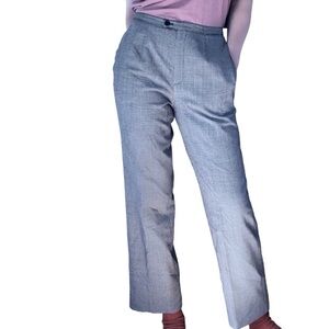 Vintage Tweed Black White Houndstooth Silky Lined Trousers Chinos Slacks